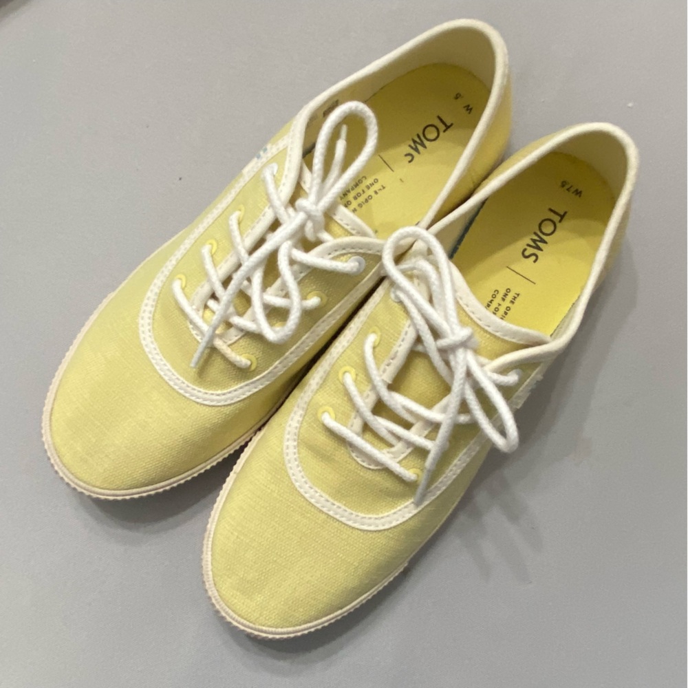 TOMS TRVL LITE Cabrillo Women's Sulfur/Pale Yellow Canvas Sneakers‎ Size 7.5